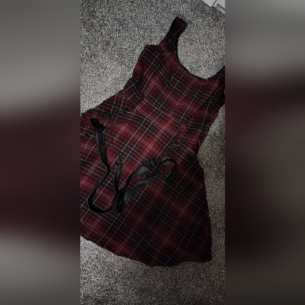 KILLSTAR Crash skater dress in BloodTartan L